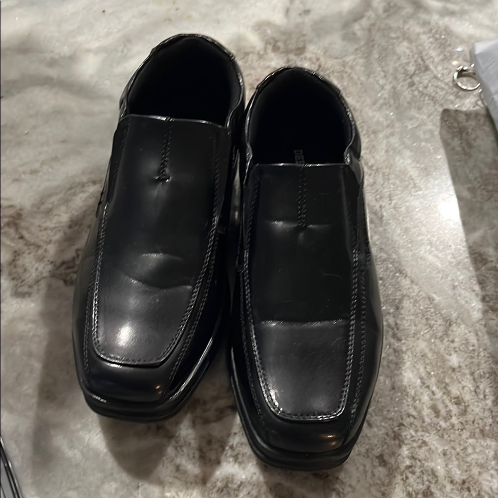 Deer Stags Black Dress Shoes Square Toe